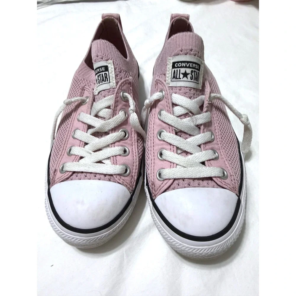Converse Chuck Taylor All Star Shoreline Pink Knit Low Top Shoes A09072F Size 2Y